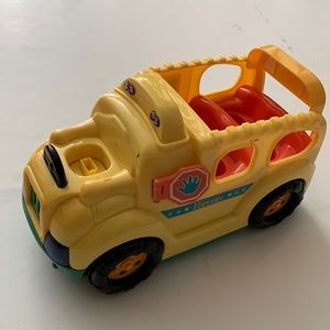Parents brand school bus. Makes bus noises and moves on its own